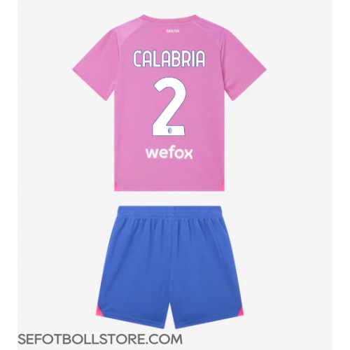 AC Milan Davide Calabria #2 Replika babykläder Tredjeställ Barn 2023-24 Kortärmad (+ korta byxor)